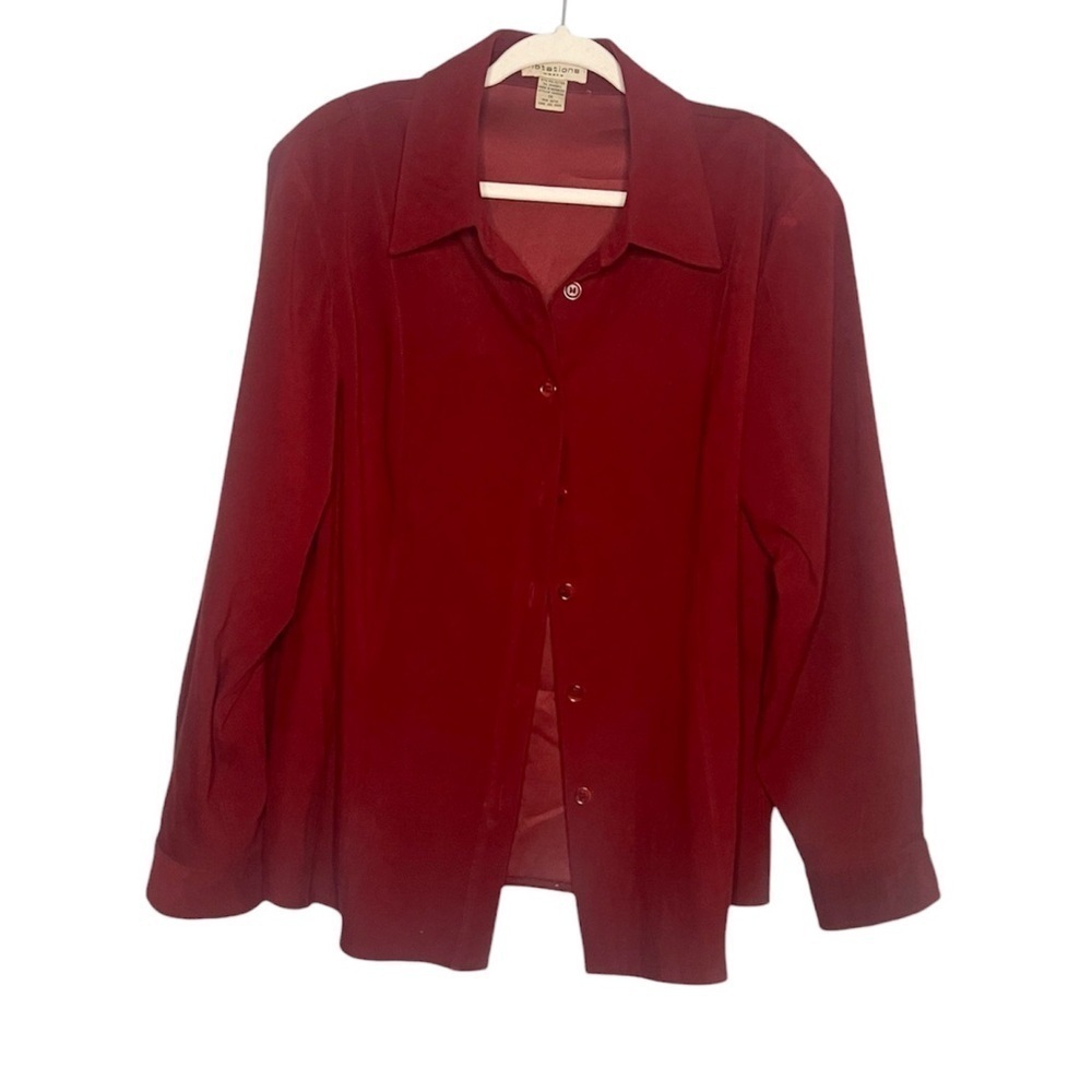 Notations Vintage Cherry Red Button Down Shirt/Shacket 1X
